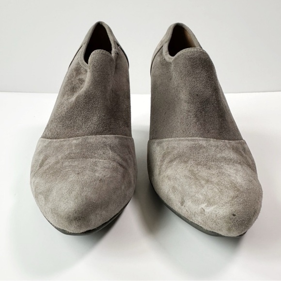 ECCO Woman Gray Suede Ankle Heel Boots EU39 Classic Contemporary - Picture 6 of 10